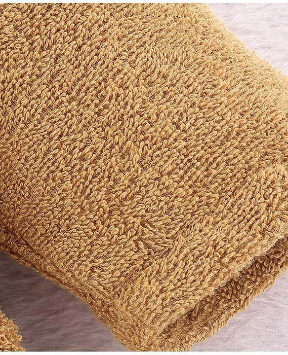 Babyhug Woven Terry Full Sleeves Hooded Bath Robe Teddy Design - Brown