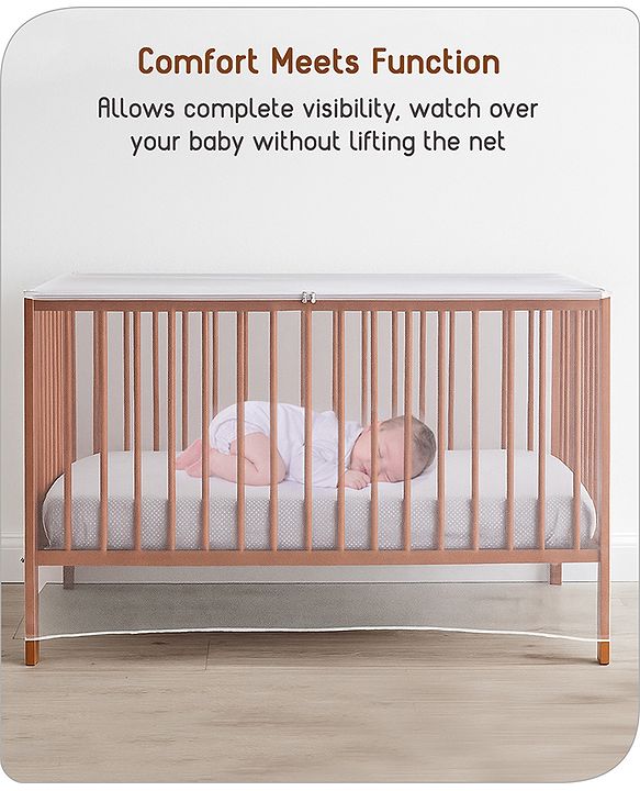 Babyhug Multipurpose Breathable Mosquito Net - White (Cot Not Included) | Suitable for Cot Measuring 120 x 60 cm