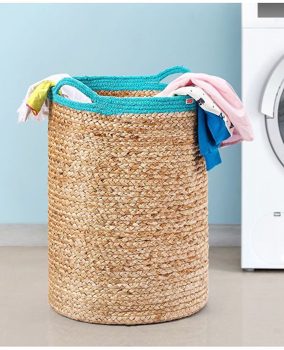 Babyhug Braided Jute Laundry Bag - Brown