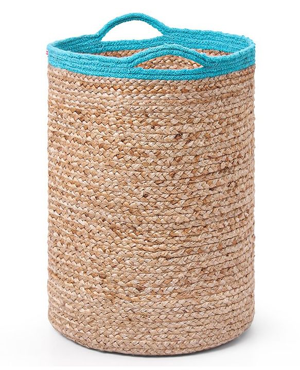 Babyhug Braided Jute Laundry Bag - Brown