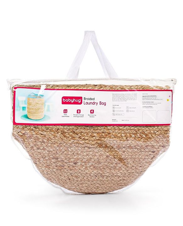 Babyhug Braided Jute Laundry Bag - Brown