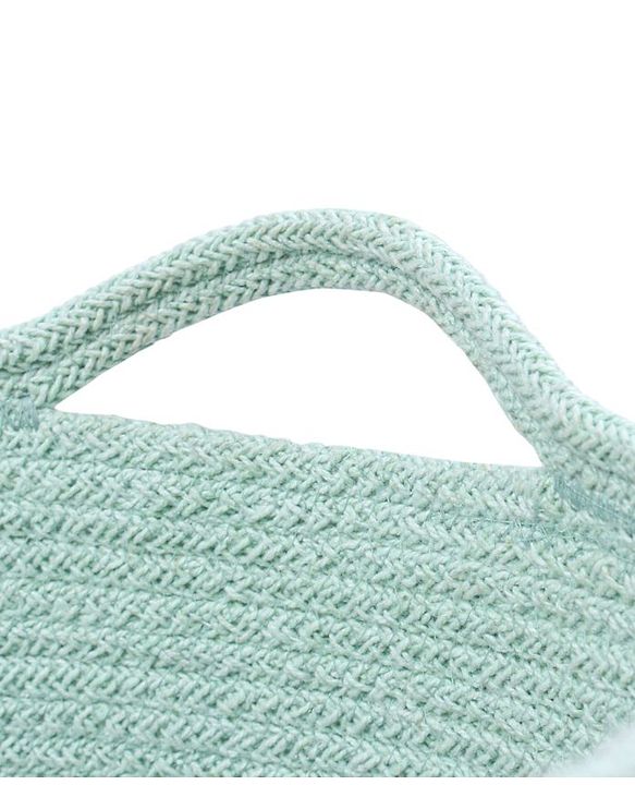 Babyhug Braided Cotton Laundry Bag  - Grey Sea Green