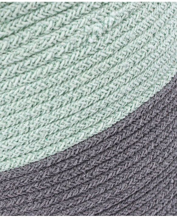 Babyhug Braided Cotton Laundry Bag  - Grey Sea Green