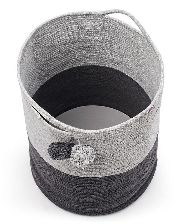 Babyhug Braided Cotton Laundry Bag  - Grey