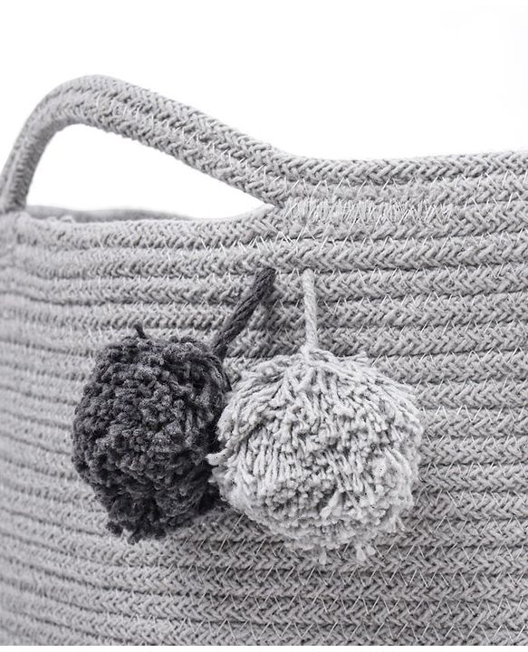 Babyhug Braided Cotton Laundry Bag  - Grey