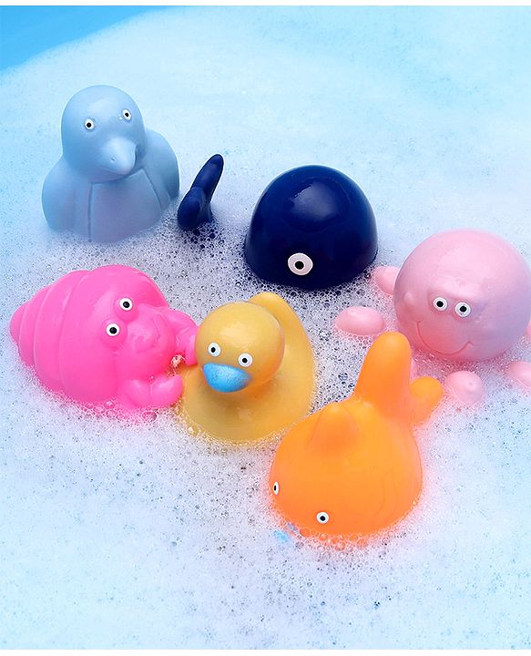 Babyhug Bath Squeeze Toys Ocean Animals Pack of 6 - Multicolour