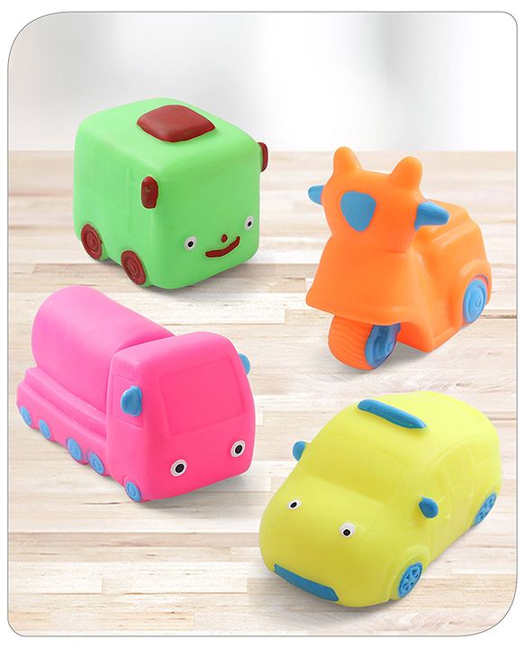 Babyhug Bath Squeeze Toys Transport Pack of 4 - Multicolour