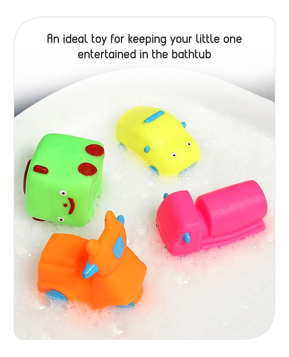 Babyhug Bath Squeeze Toys Transport Pack of 4 - Multicolour