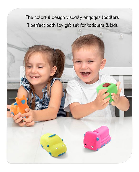 Babyhug Bath Squeeze Toys Transport Pack of 4 - Multicolour