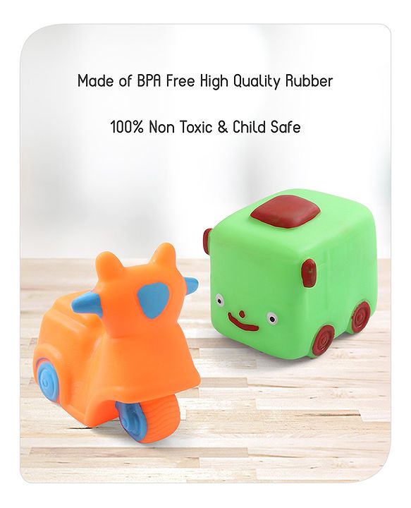 Babyhug Bath Squeeze Toys Transport Pack of 4 - Multicolour