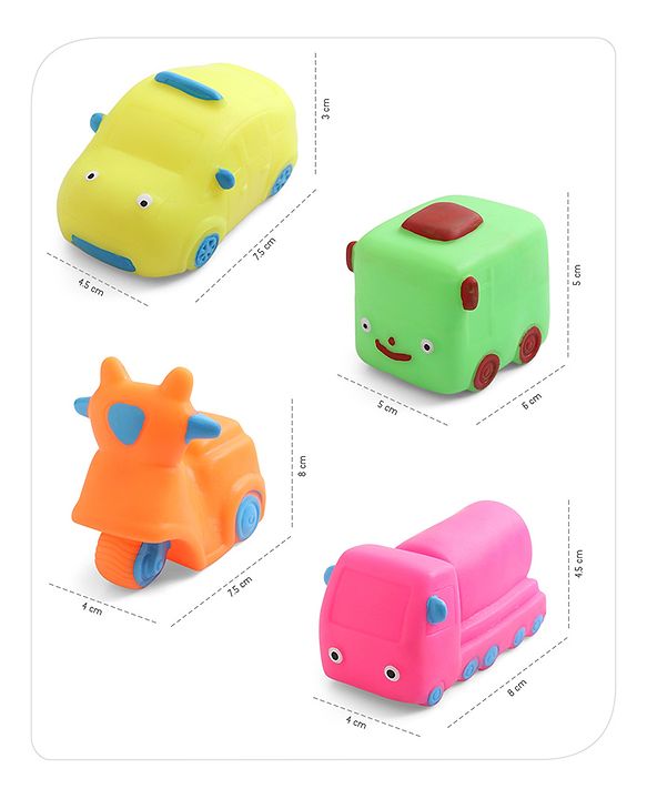 Babyhug Bath Squeeze Toys Transport Pack of 4 - Multicolour