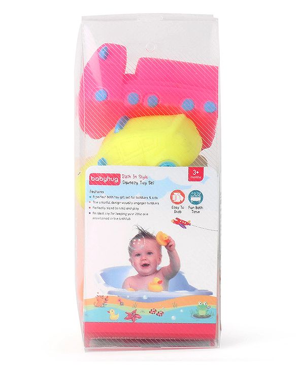 Babyhug Bath Squeeze Toys Transport Pack of 4 - Multicolour