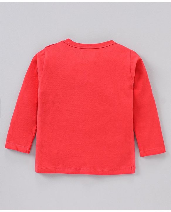 Babyhug Full Sleeves Cotton Blend Knit Tees Solid Pack of 3- Blue Red Peach