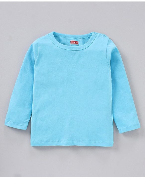 Babyhug Full Sleeves Cotton Blend Knit Tees Solid Pack of 3- Blue Red Peach