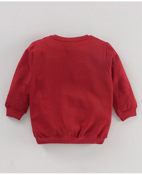 Babyhug Full Sleeves Sweatshirt Text Print - Maroon