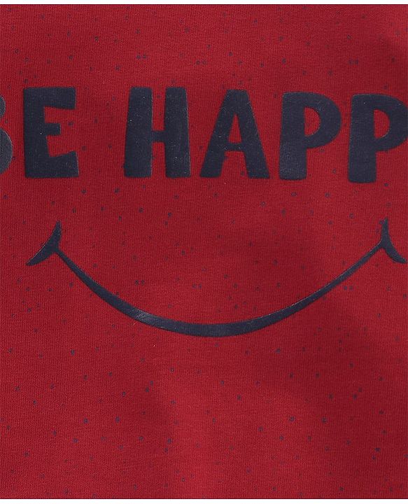 Babyhug Full Sleeves Sweatshirt Text Print - Maroon