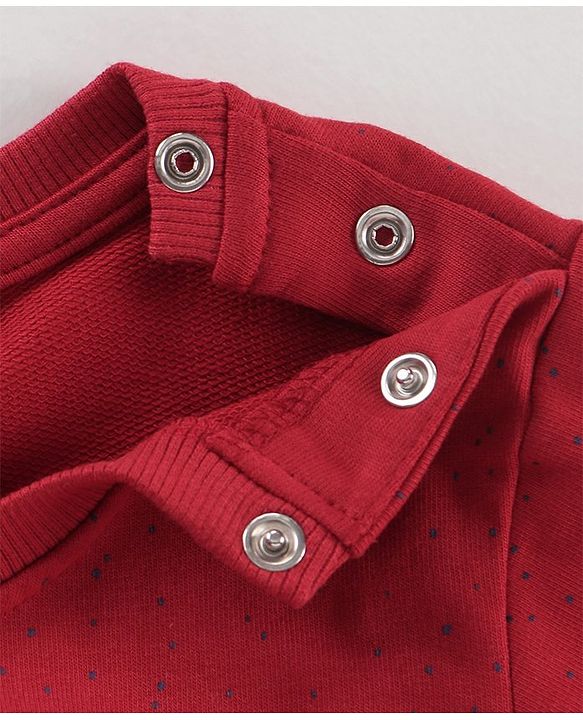 Babyhug Full Sleeves Sweatshirt Text Print - Maroon