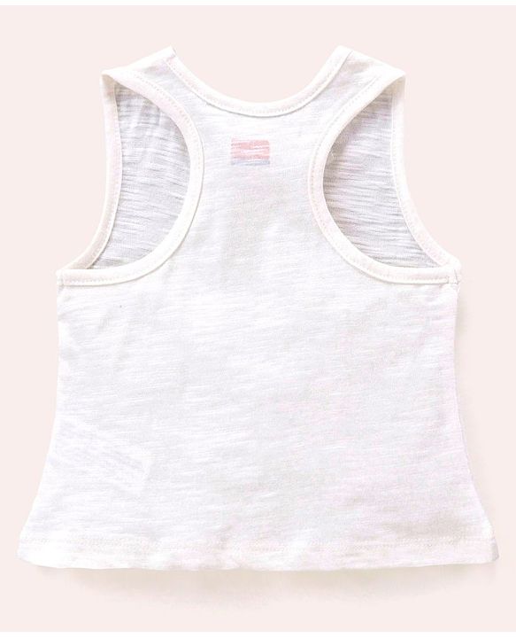 Babyhug Three Fourth Sleeves Crop Top With Inner Tee Placement Print - Pink