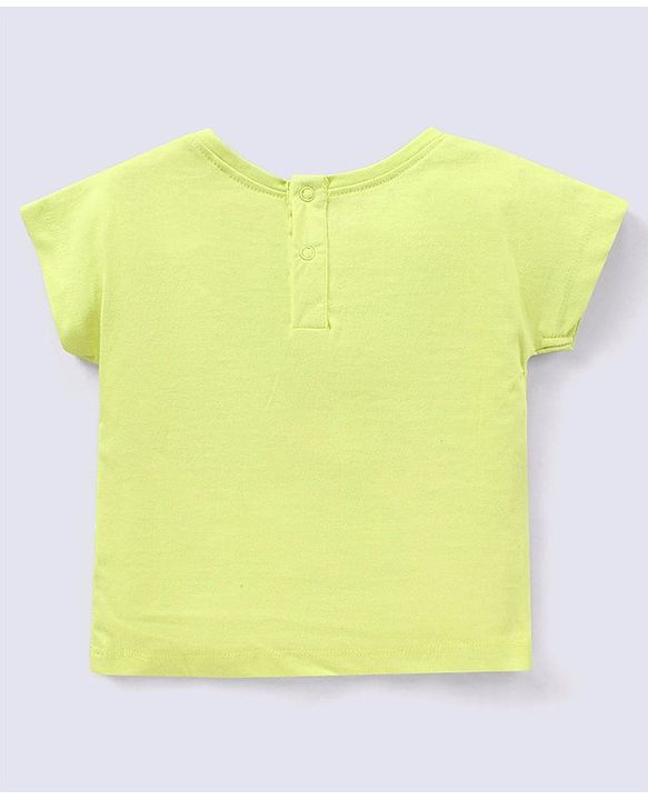 Babyhug 100% Cotton Full Sleeves T-Shirt Text Graphics Pack of 2 - Lime & Off White