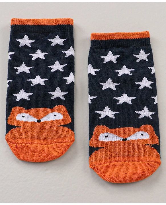 Cute Walk by Babyhug Ankle Length Antibacterial Socks Striped & Stars Design  Pack of 3 - Multicolour