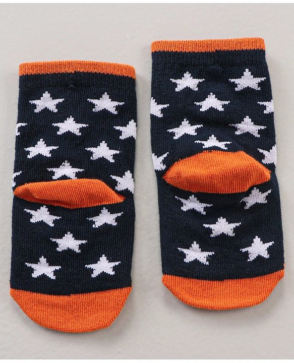 Cute Walk by Babyhug Ankle Length Antibacterial Socks Striped & Stars Design  Pack of 3 - Multicolour