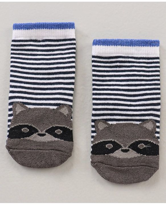 Cute Walk by Babyhug Ankle Length Antibacterial Socks Striped & Stars Design  Pack of 3 - Multicolour