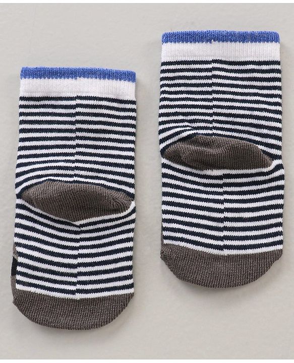 Cute Walk by Babyhug Ankle Length Antibacterial Socks Striped & Stars Design  Pack of 3 - Multicolour