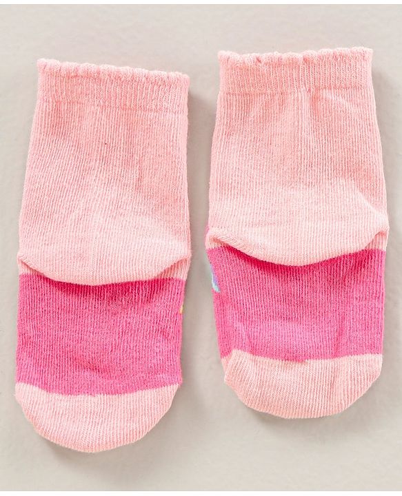 Cute Walk by Babyhug Ankle Length Antibacterial Socks Pack Of 5  Striped & Unicorn Design - Multicolour