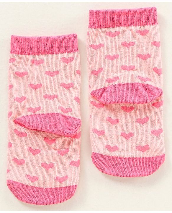 Cute Walk by Babyhug Ankle Length Antibacterial Socks Pack Of 5 Hearts Design  - Multicolour
