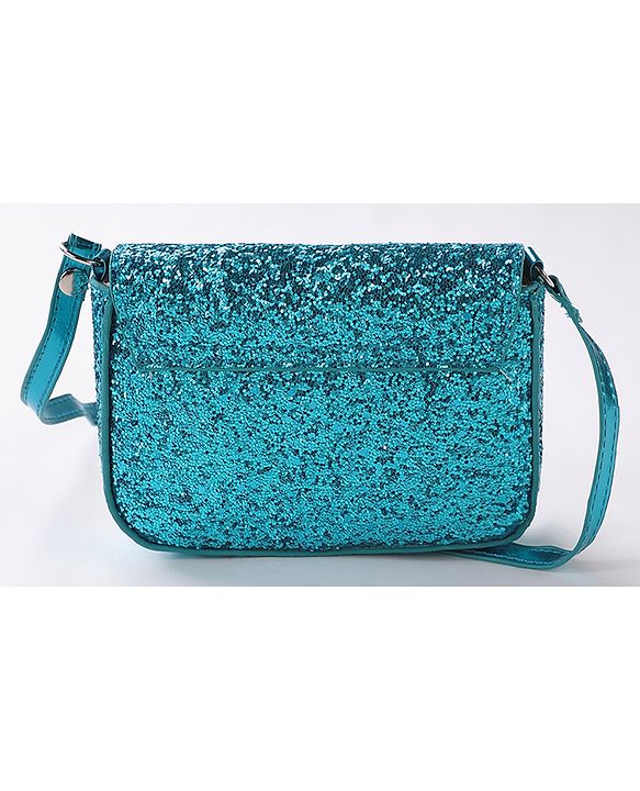 Babyhug Free Size Sling Bag  With Sequin Detailing & Butterfly Applique- Blue