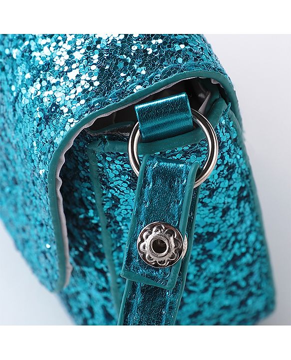 Babyhug Free Size Sling Bag  With Sequin Detailing & Butterfly Applique- Blue