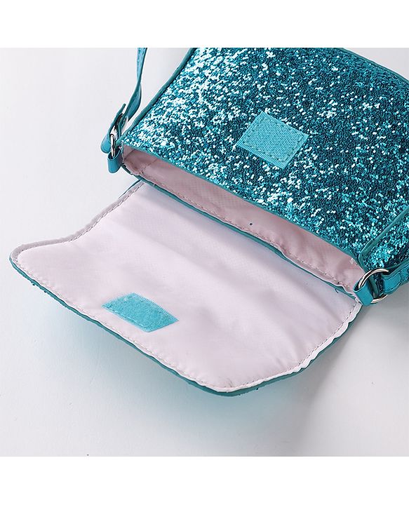 Babyhug Free Size Sling Bag  With Sequin Detailing & Butterfly Applique- Blue