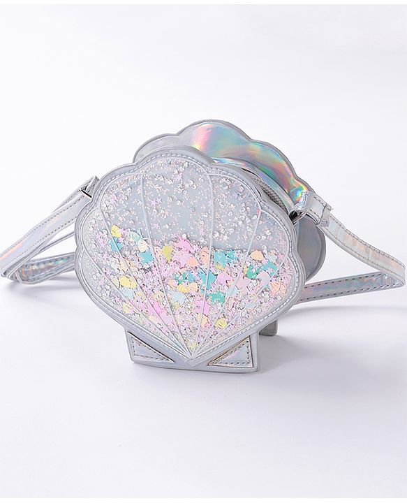 Babyhug Glitter Sling Bag  - Silver