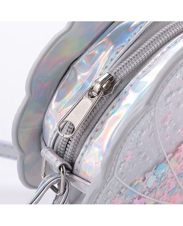 Babyhug Glitter Sling Bag  - Silver