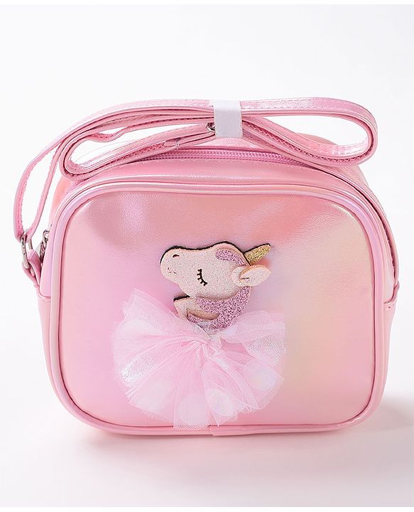 Babyhug Free Size Sling Bag With Unicorn Patch- Pink