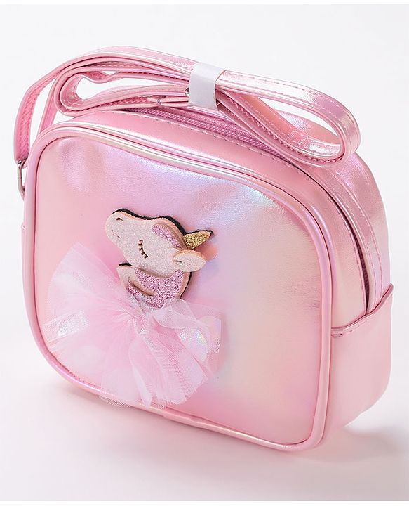 Babyhug Free Size Sling Bag With Unicorn Patch- Pink