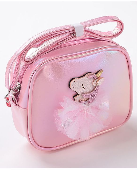 Babyhug Free Size Sling Bag With Unicorn Patch- Pink