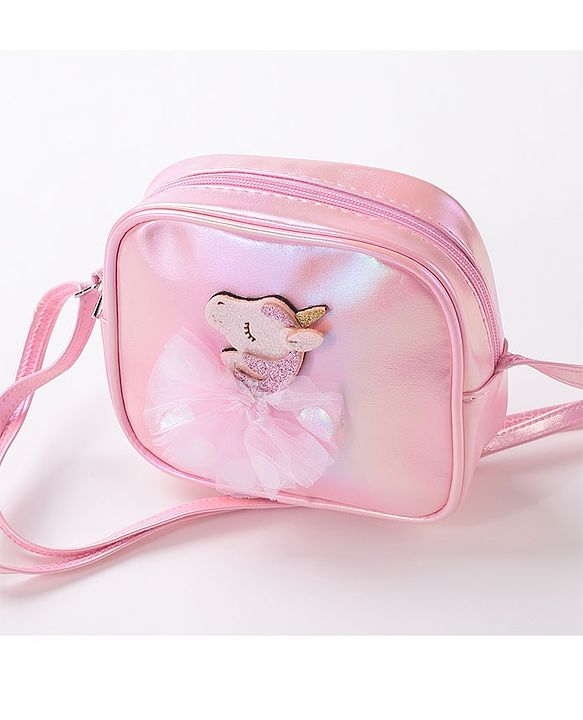 Babyhug Free Size Sling Bag With Unicorn Patch- Pink