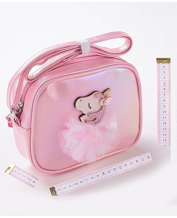 Babyhug Free Size Sling Bag With Unicorn Patch- Pink