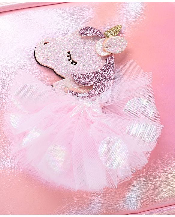 Babyhug Free Size Sling Bag With Unicorn Patch- Pink