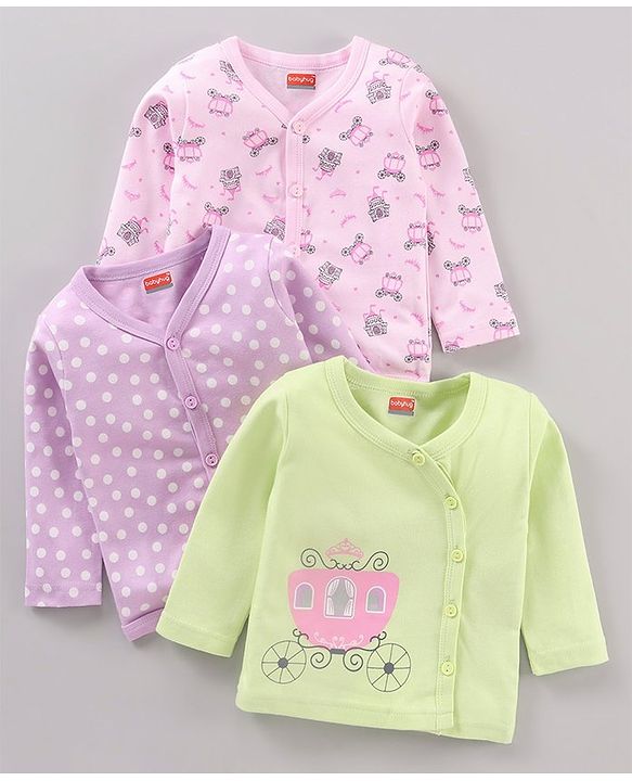 Babyhug 100% Cotton Vests Polka Dot Pack of 3 - Multicolour