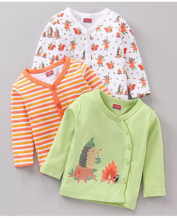 Babyhug 100% Cotton Vests Mutiprint Pack of 3 -Multicolour