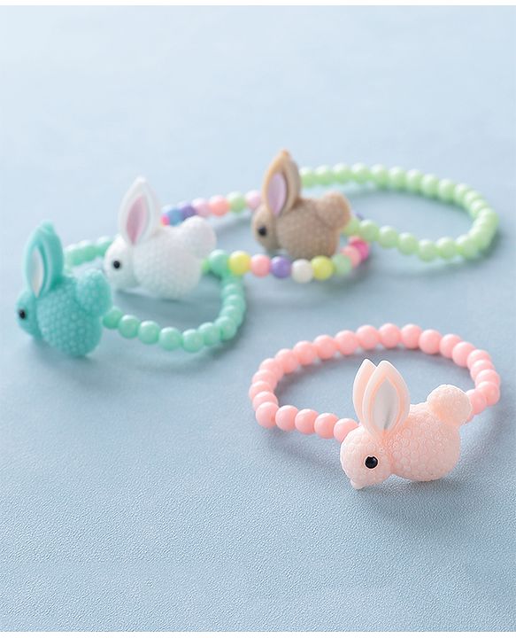 Babyhug Free Size Bracelets Bunny Design Pack of 4- Multicolor