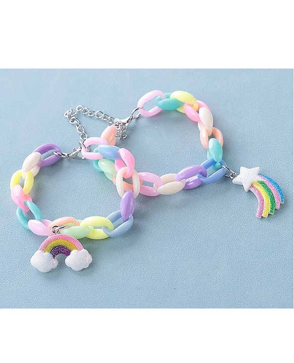 Babyhug Free Size Bracelets Cloud & Rainbow Design Pack of 2- Multicolor