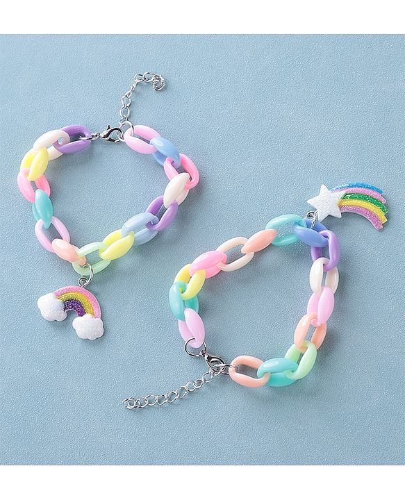 Babyhug Free Size Bracelets Cloud & Rainbow Design Pack of 2- Multicolor