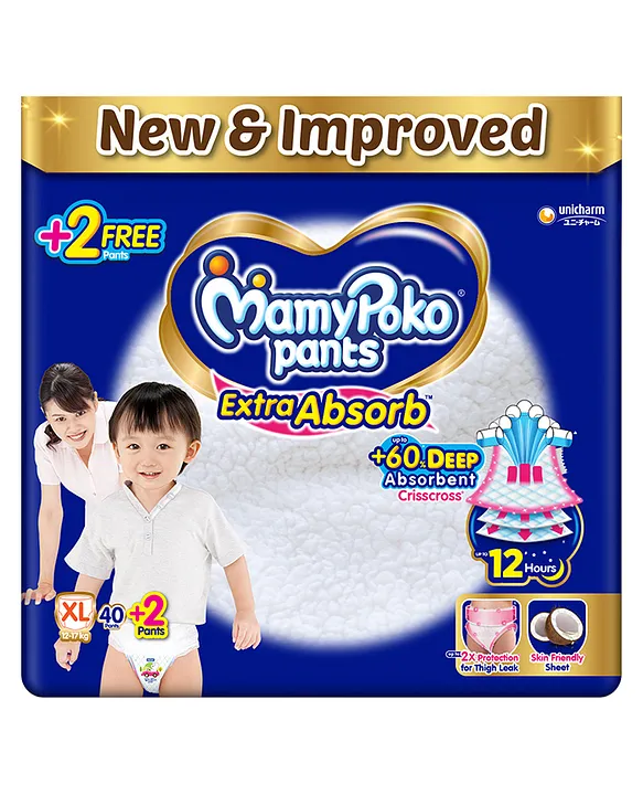Buy MAMYPOKO PANTS EXTRA ABSORB DIAPER LARGE SIZE PACK OF 48 Online & Get  Upto 60% OFF at PharmEasy