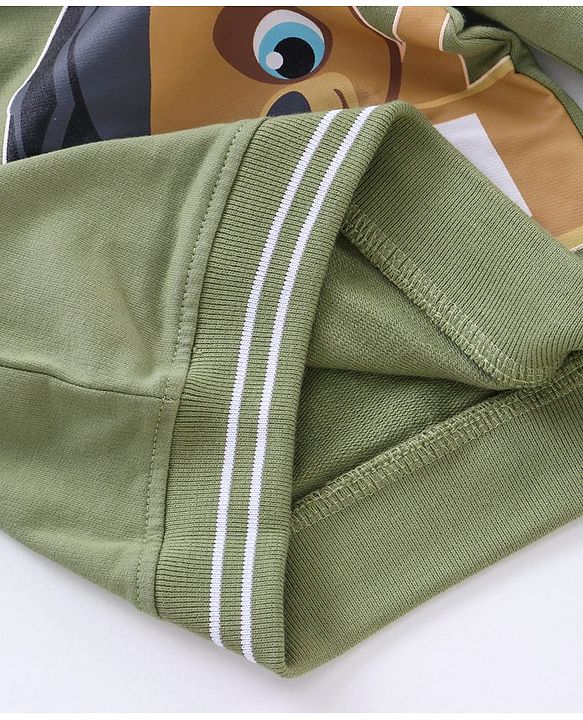 Babyhug Winter Wear Full Sleeves T-shirt With Placement Print - Green