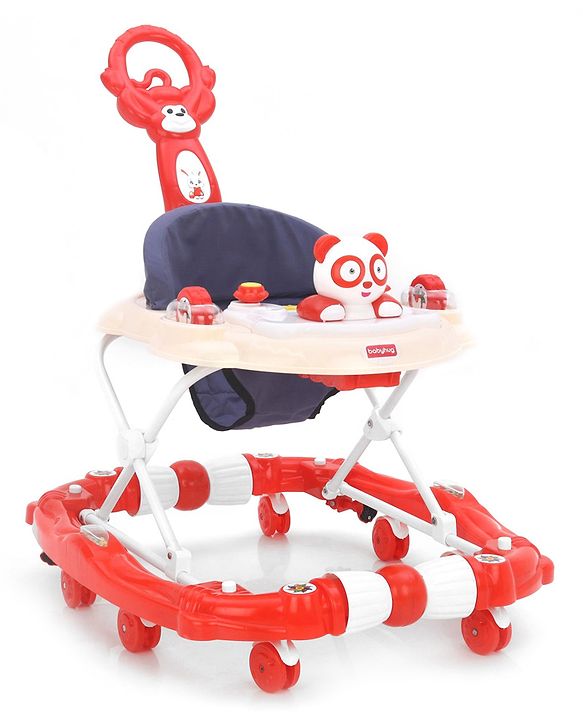 Babyhug Rabit Walker cum Rocker With Parental Push Handle - Red (Seat Print & Color May Vary)