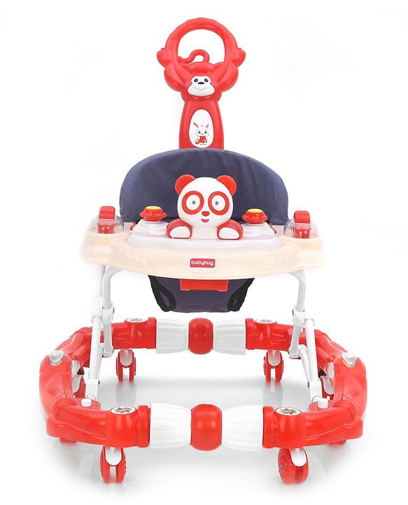 Babyhug Rabit Walker cum Rocker With Parental Push Handle - Red (Seat Print & Color May Vary)