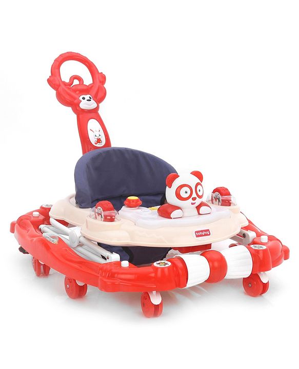 Babyhug Rabit Walker cum Rocker With Parental Push Handle - Red (Seat Print & Color May Vary)